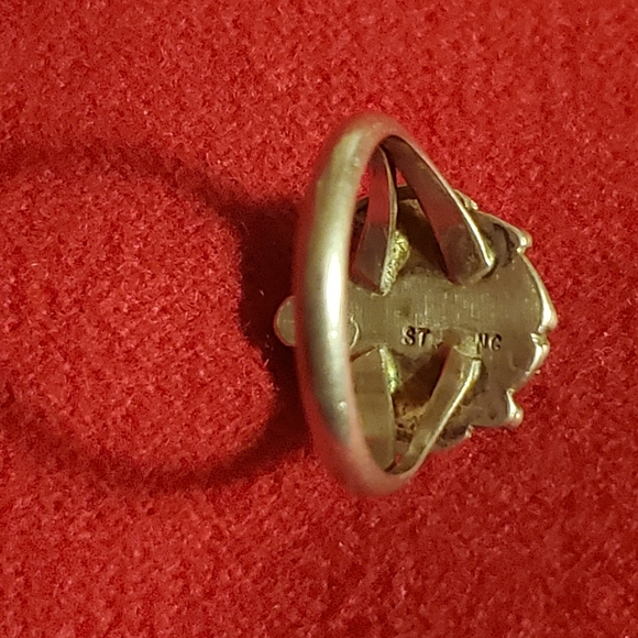 Native American Turquoise Ring Vintage Sterling Silver Size 6.5 - Picture 3 of 3